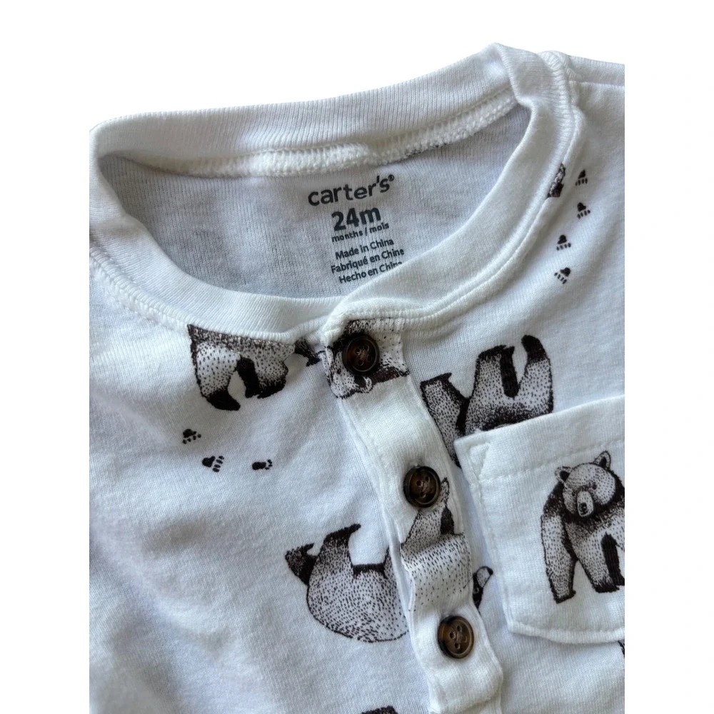 Baby Pajamas Lot of 4 | Dinosaur & Bear Prints | Carter's &‎ Little Blue House |